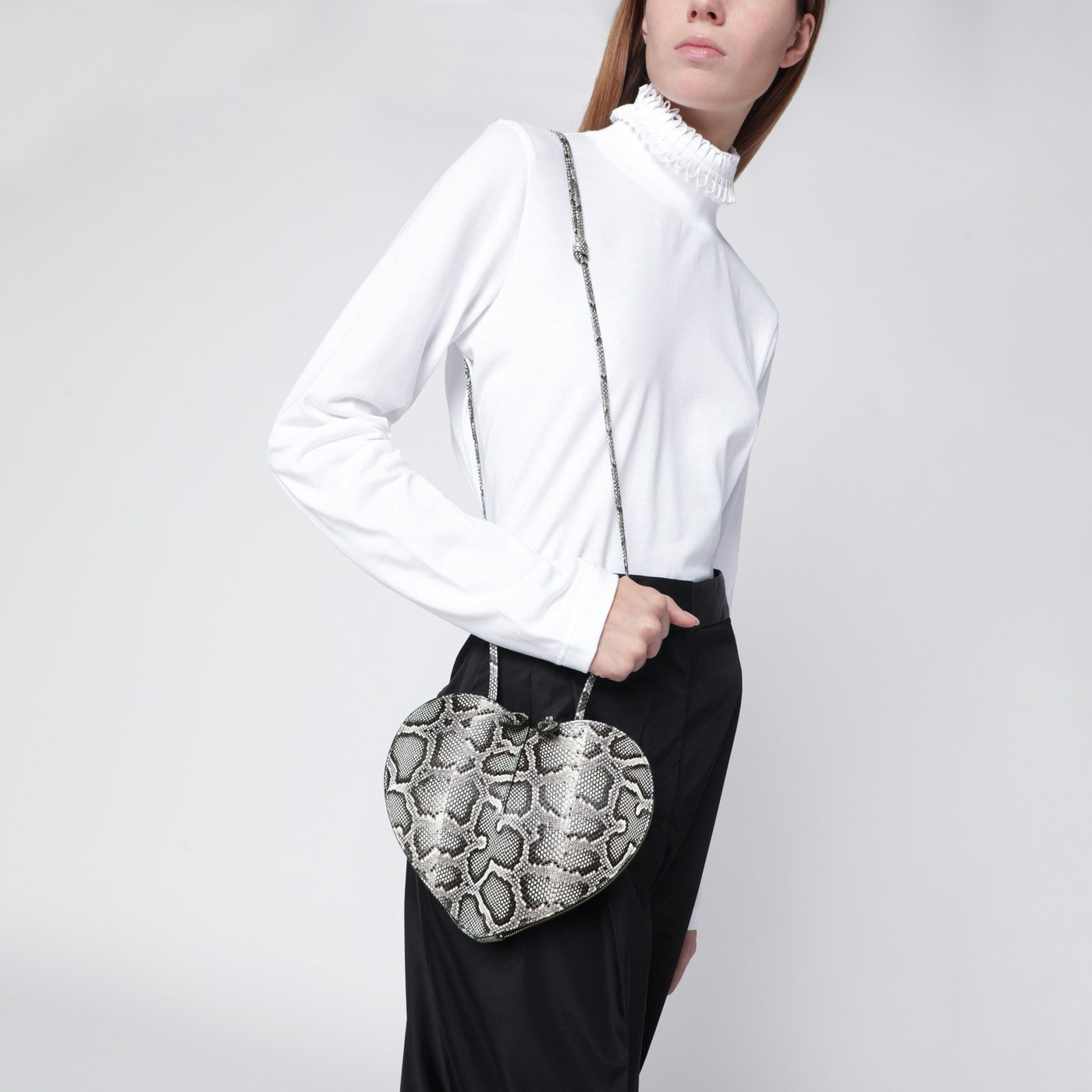 Python-print leather Le Cœur bag