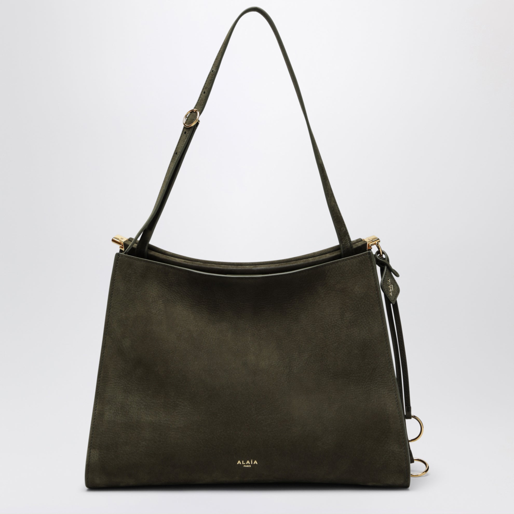 Die Click mittelgroße quadratische khaki Nubuk-Tasche