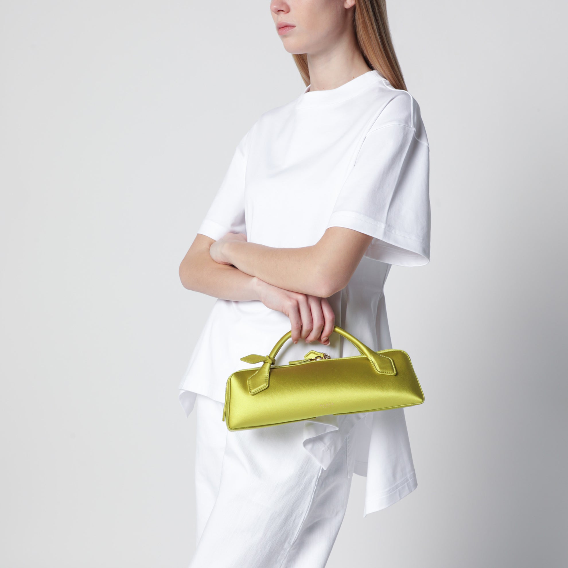 Pochette Le Teckel in satin Lime