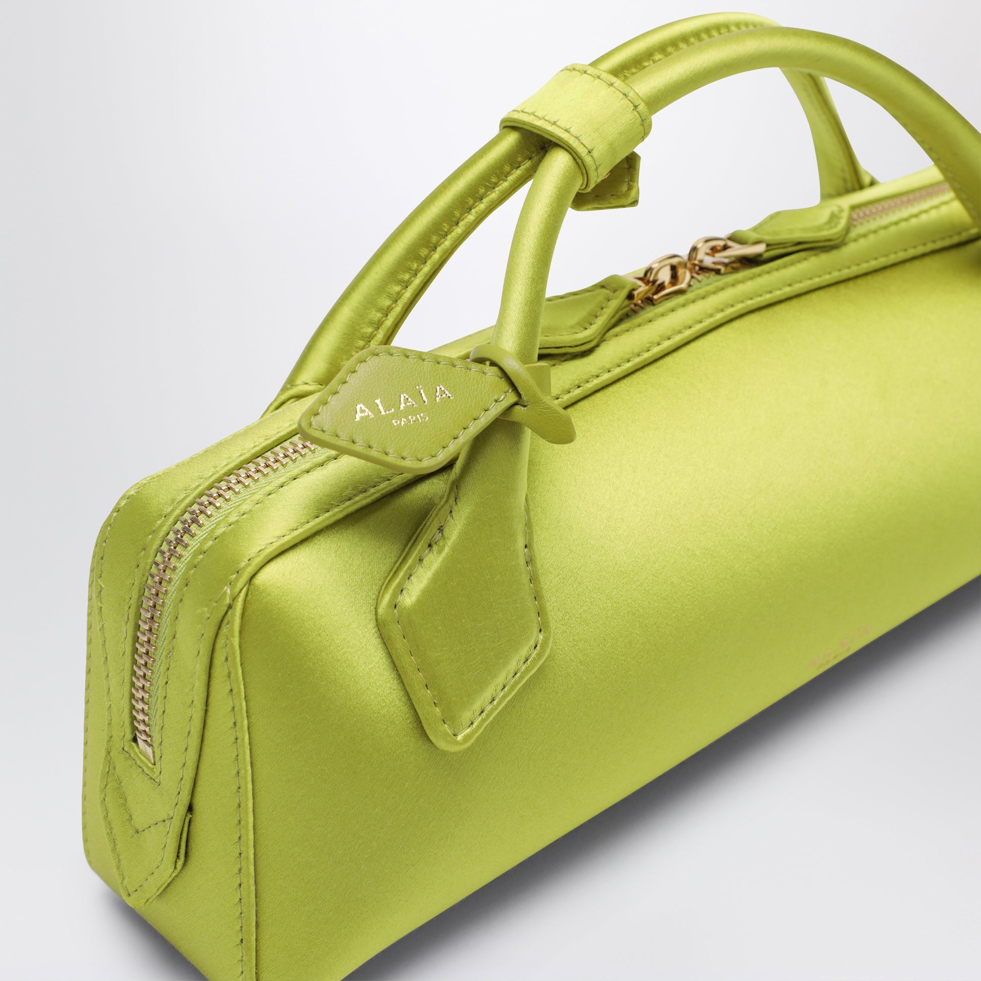 Pochette Le Teckel in satin Lime
