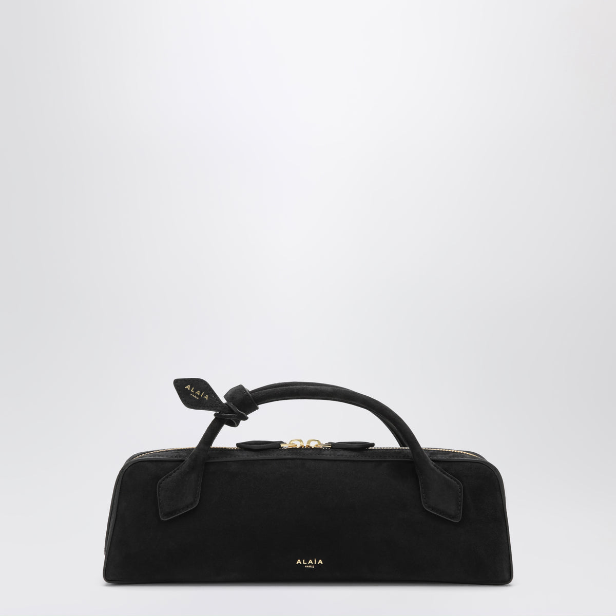 Pochette Le Teckel in pelle scamosciata nera