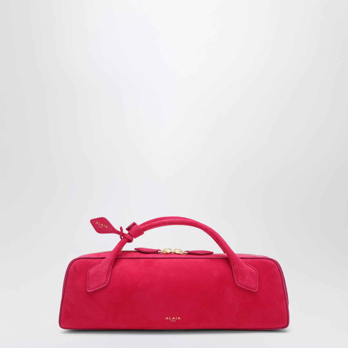 Le Teckel pouch in Dahlia pink suede