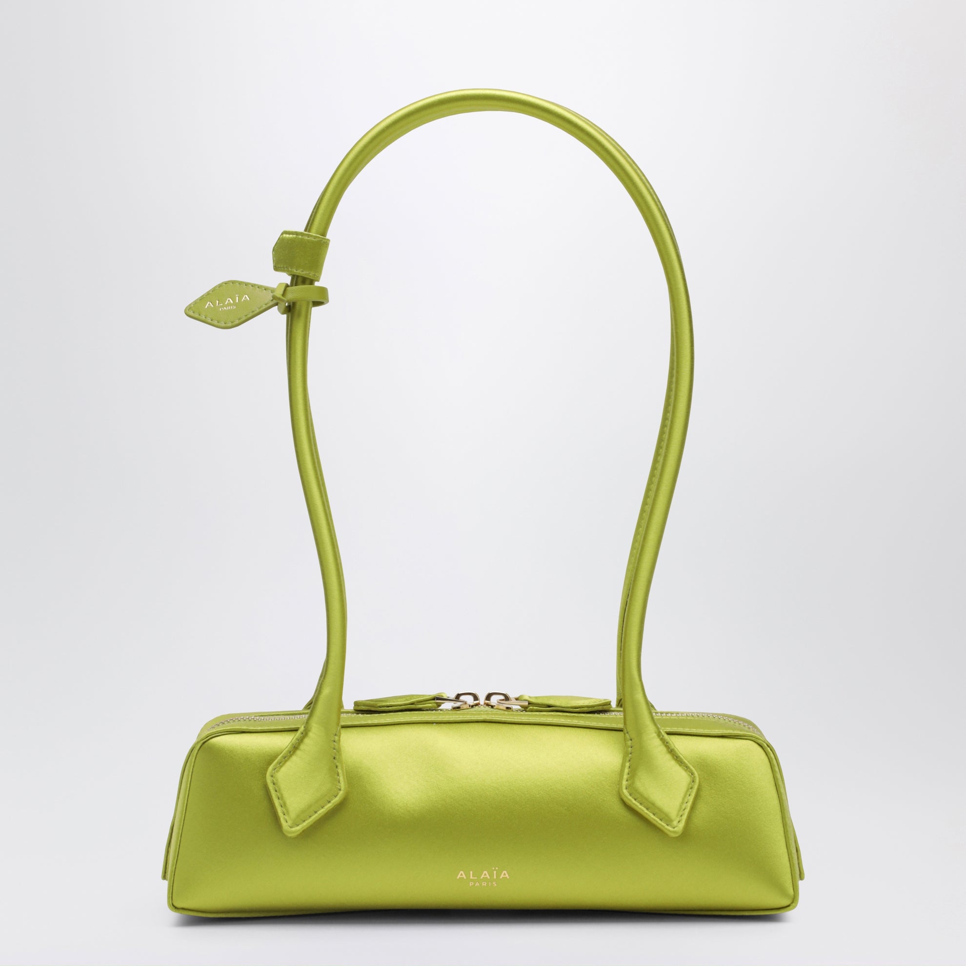 Le Teckel kleine Schultertasche aus Satin Lime