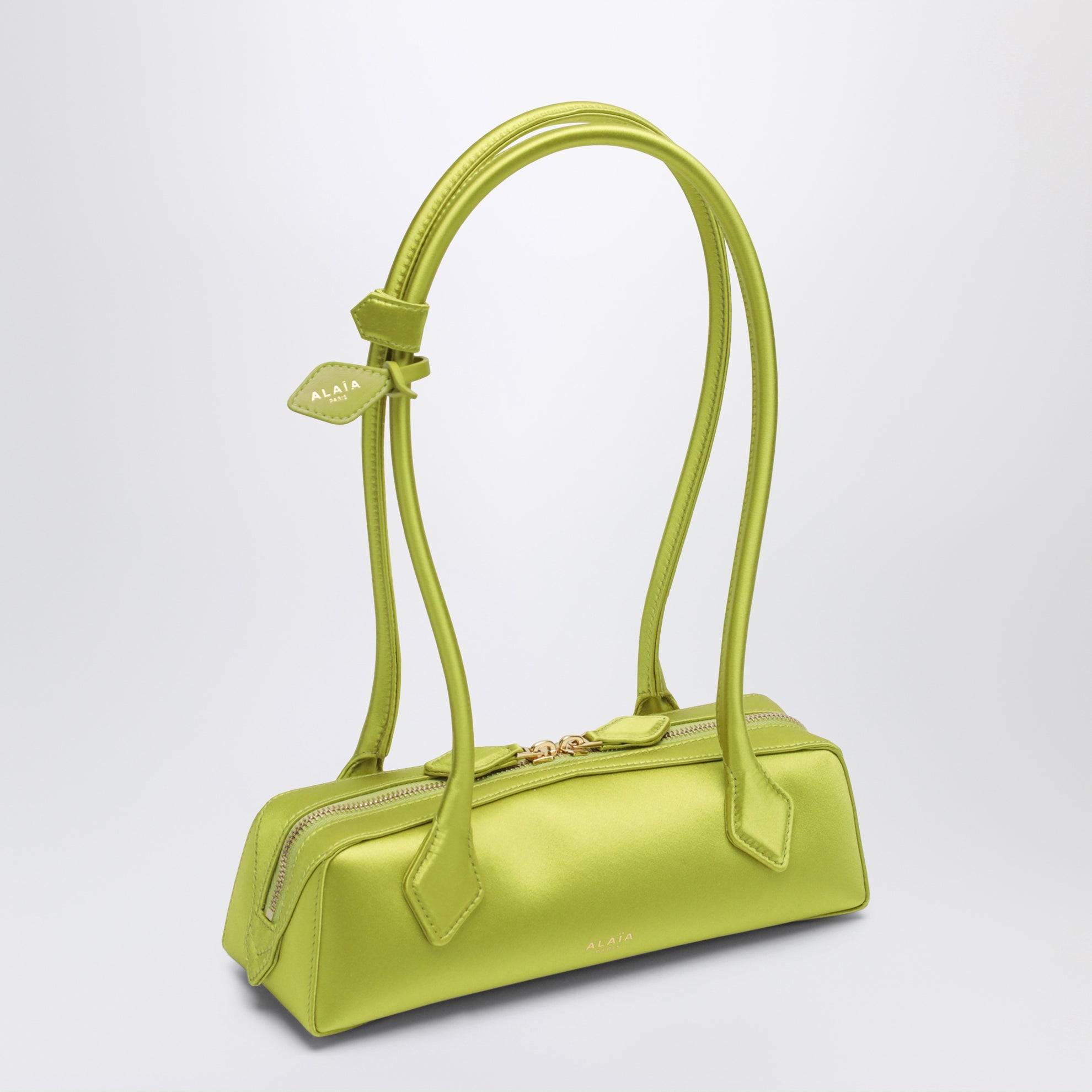 Le Teckel kleine Schultertasche aus Satin Lime