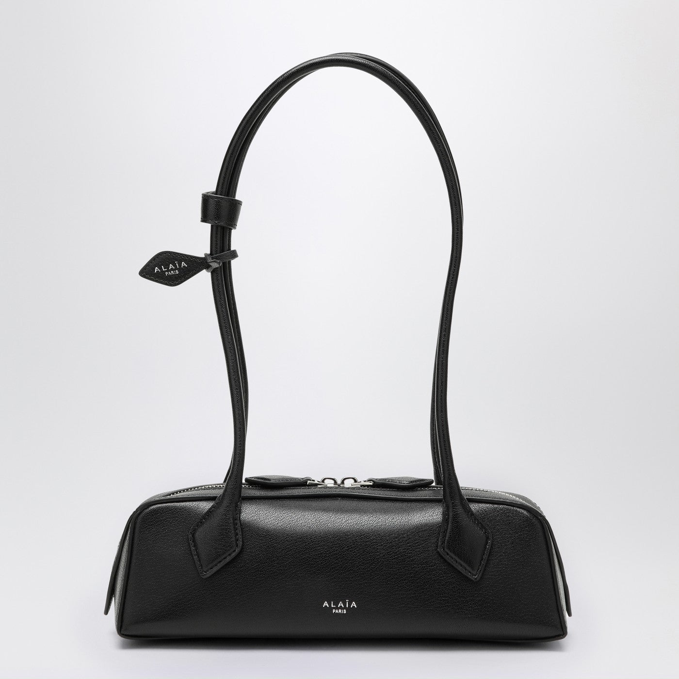 Small Teckel black leather bag