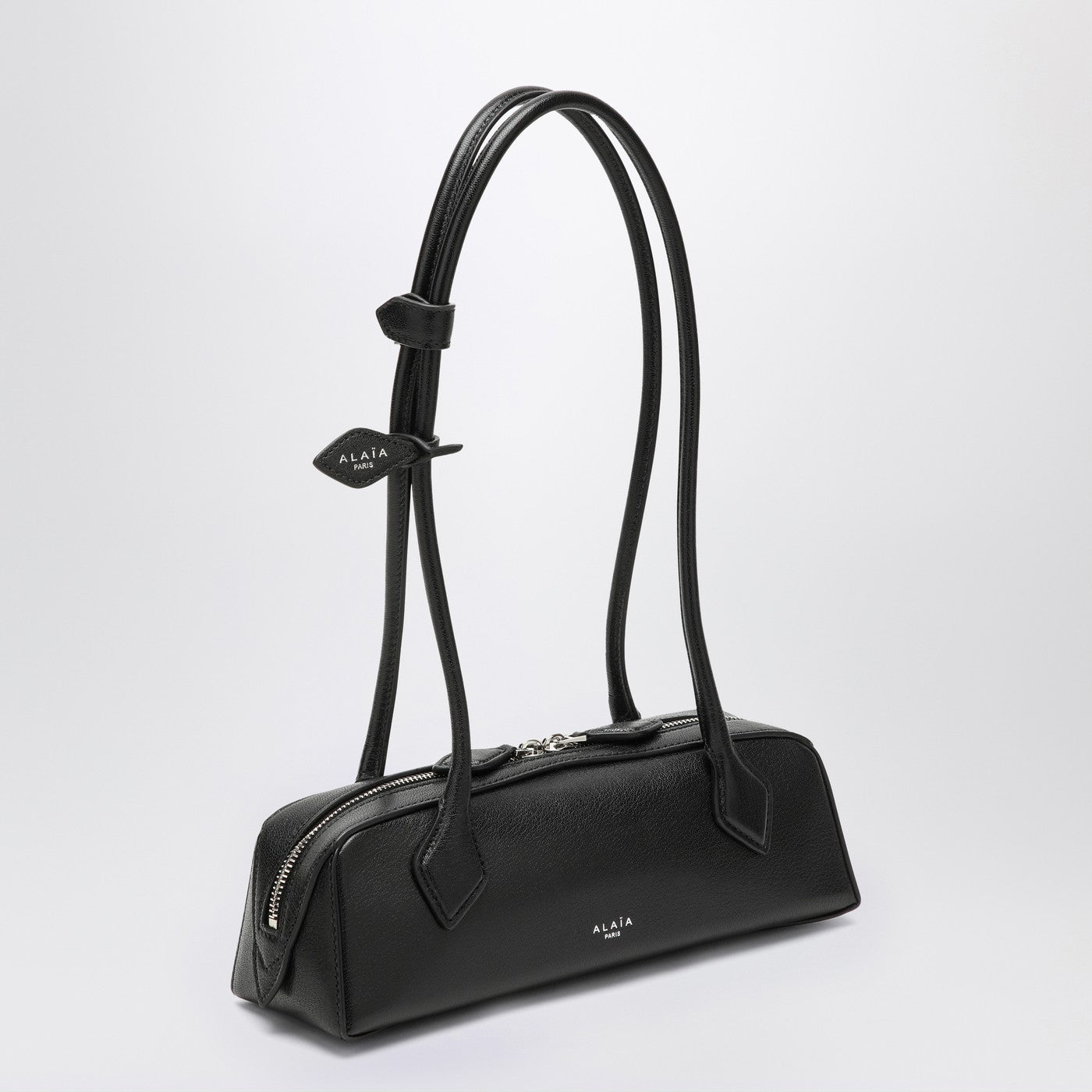 Small Teckel black leather bag