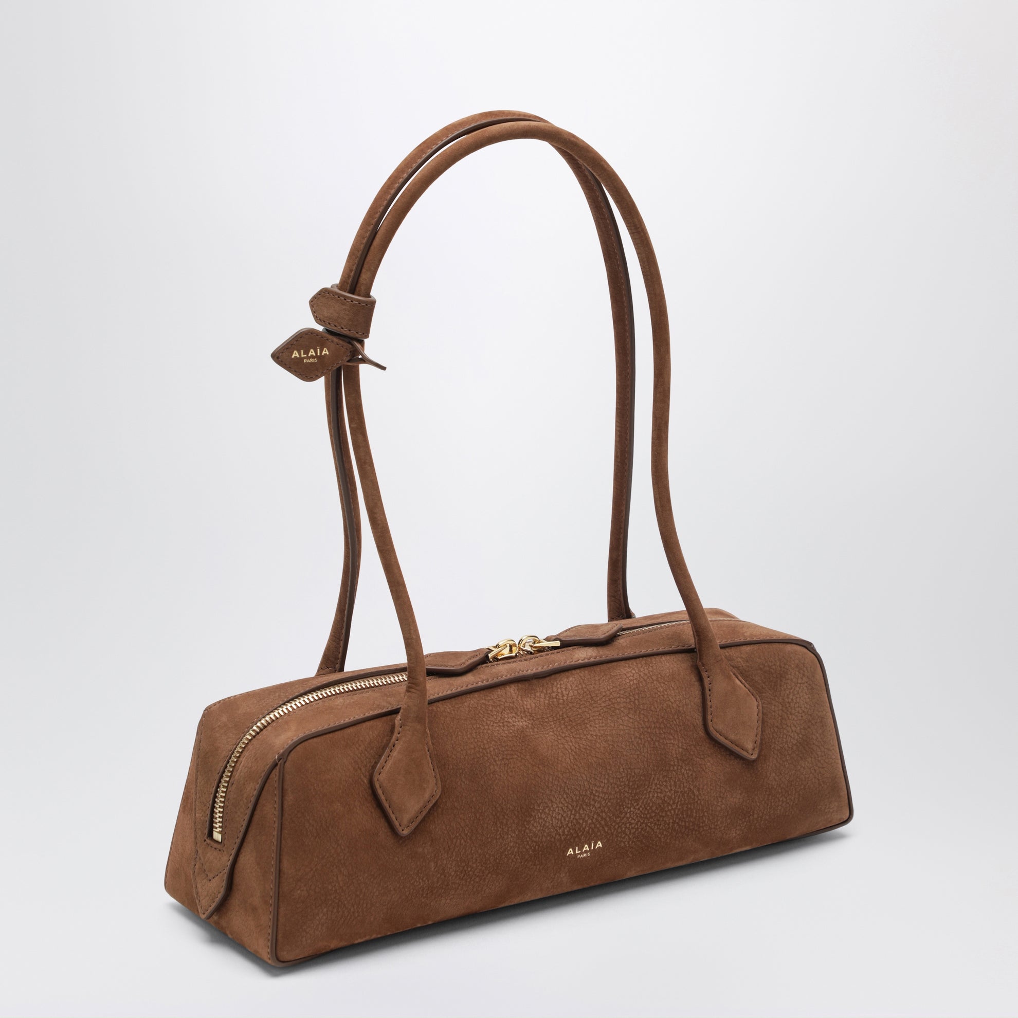 Le Teckel medium brown nubuck leather bag