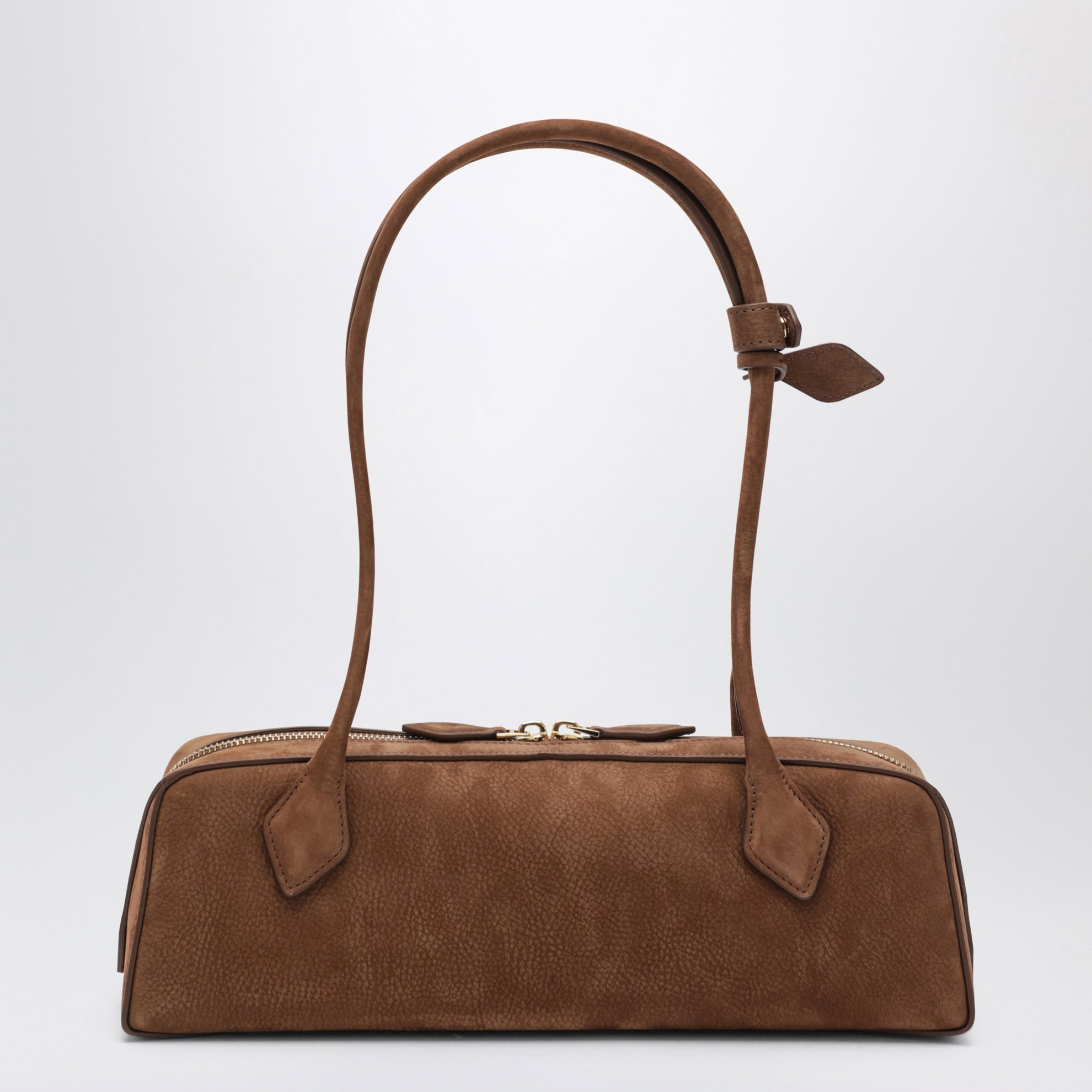 Le Teckel medium brown nubuck leather bag
