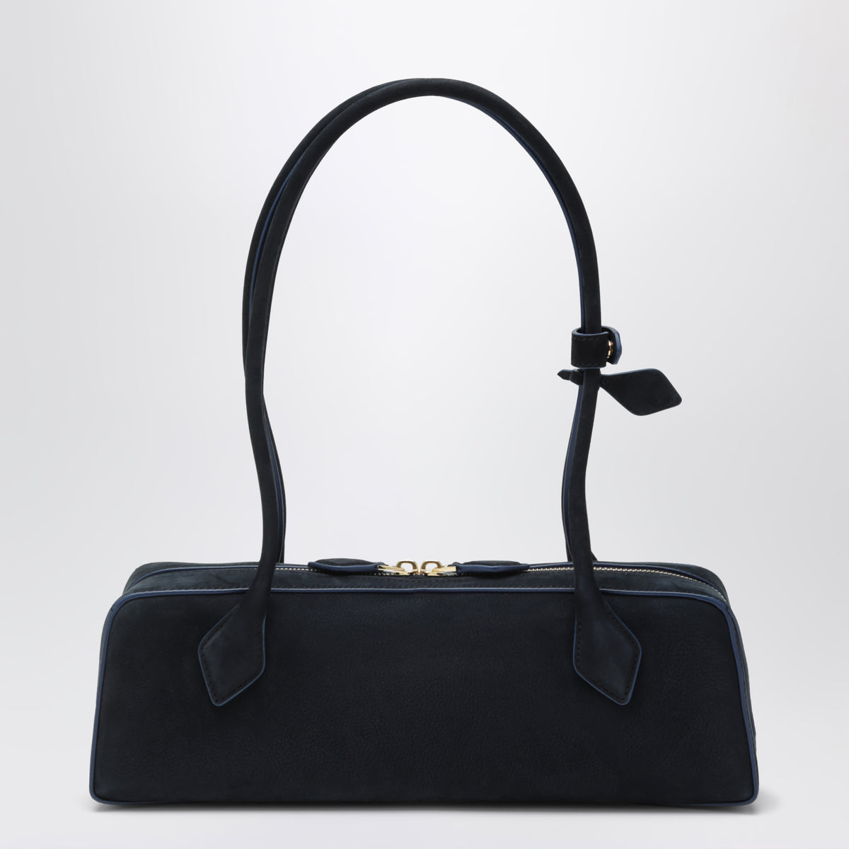 Sac Le Teckel moyen en cuir nubuck bleu nuit