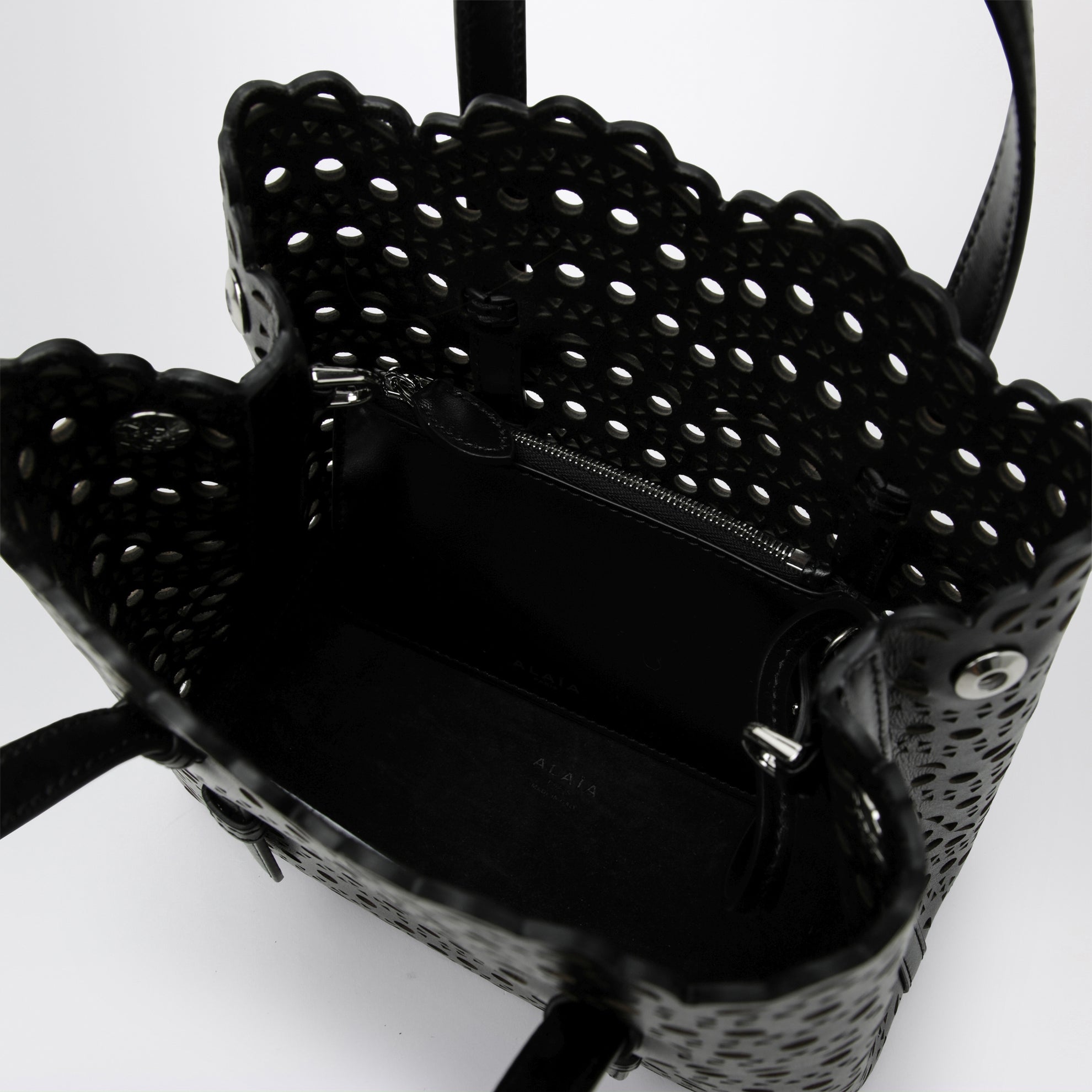 Borsa tote Mina 20 in pelle di vitello nera