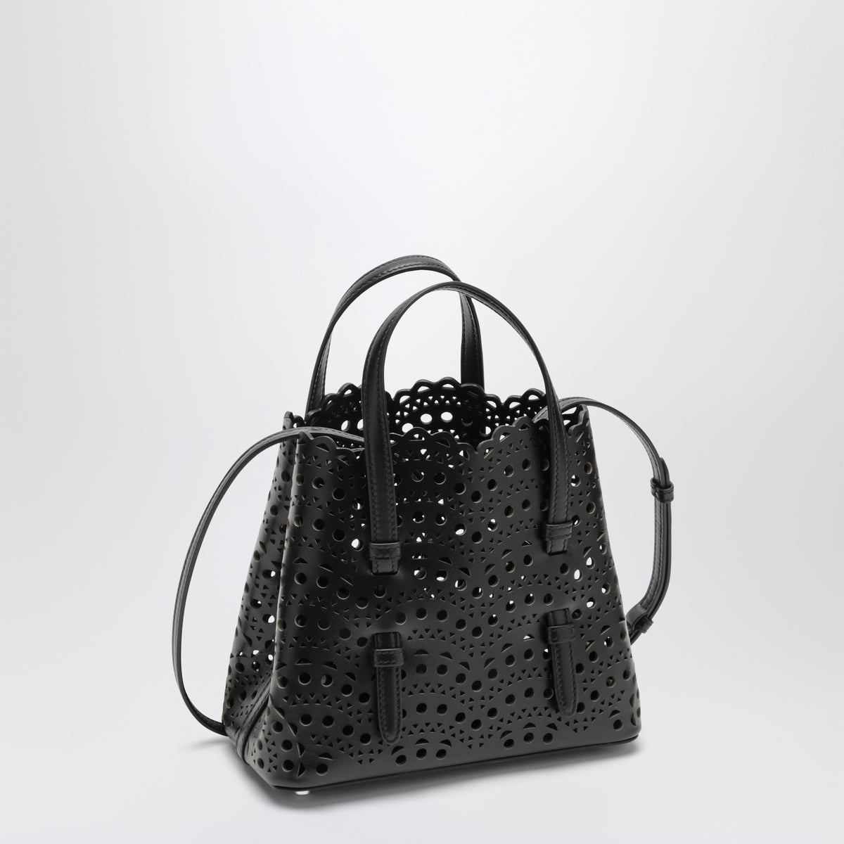 Borsa Mina 20 nera in pelle di vitello