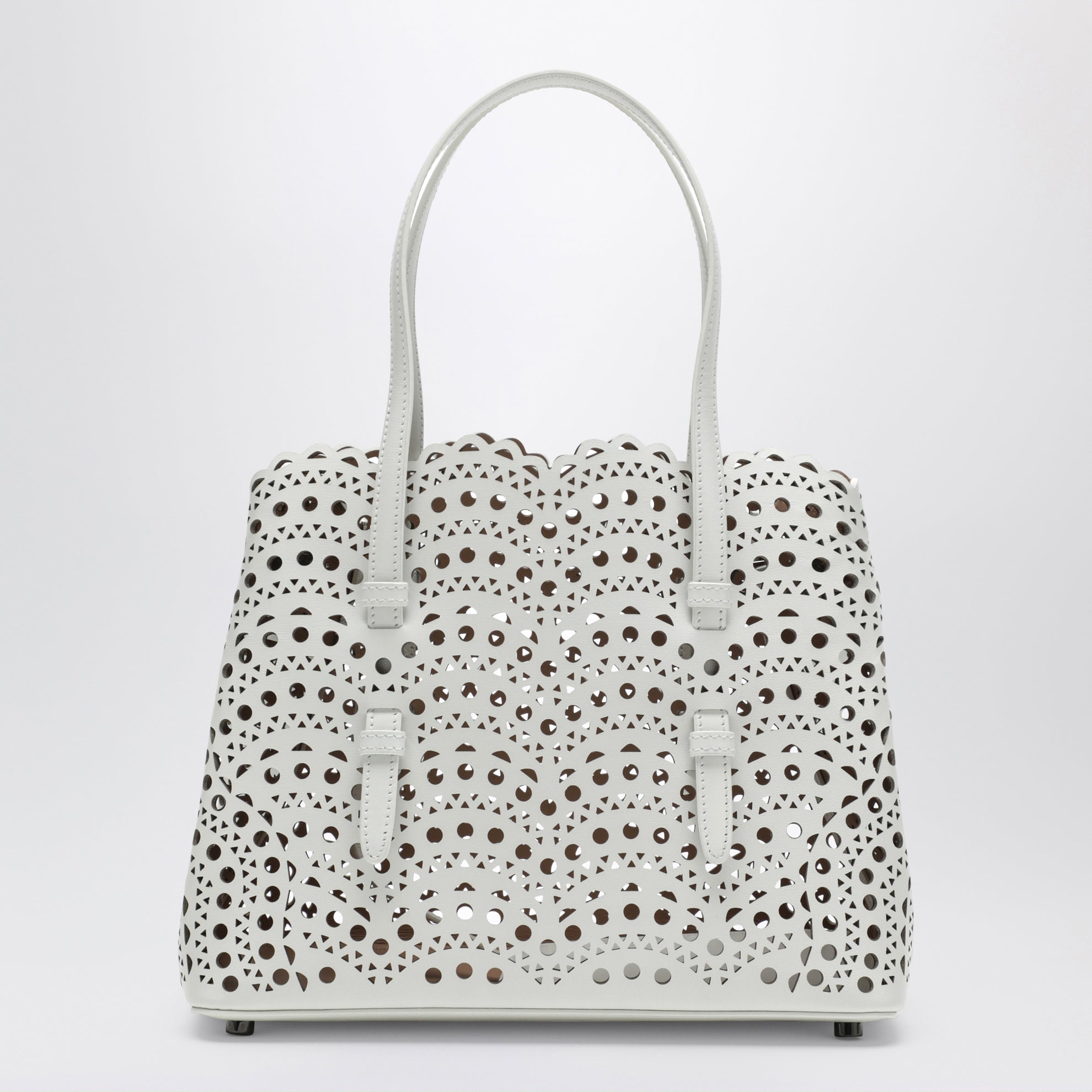 Mina 25 bag in white Vienne wavy calfskin leather