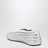 White leather ballerina with crystals
