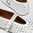 White leather ballerina with crystals