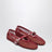 Red mesh and patent leather flat ballet flats