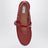 Red mesh and patent leather flat ballet flats