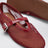 Red mesh and patent leather flat ballet flats