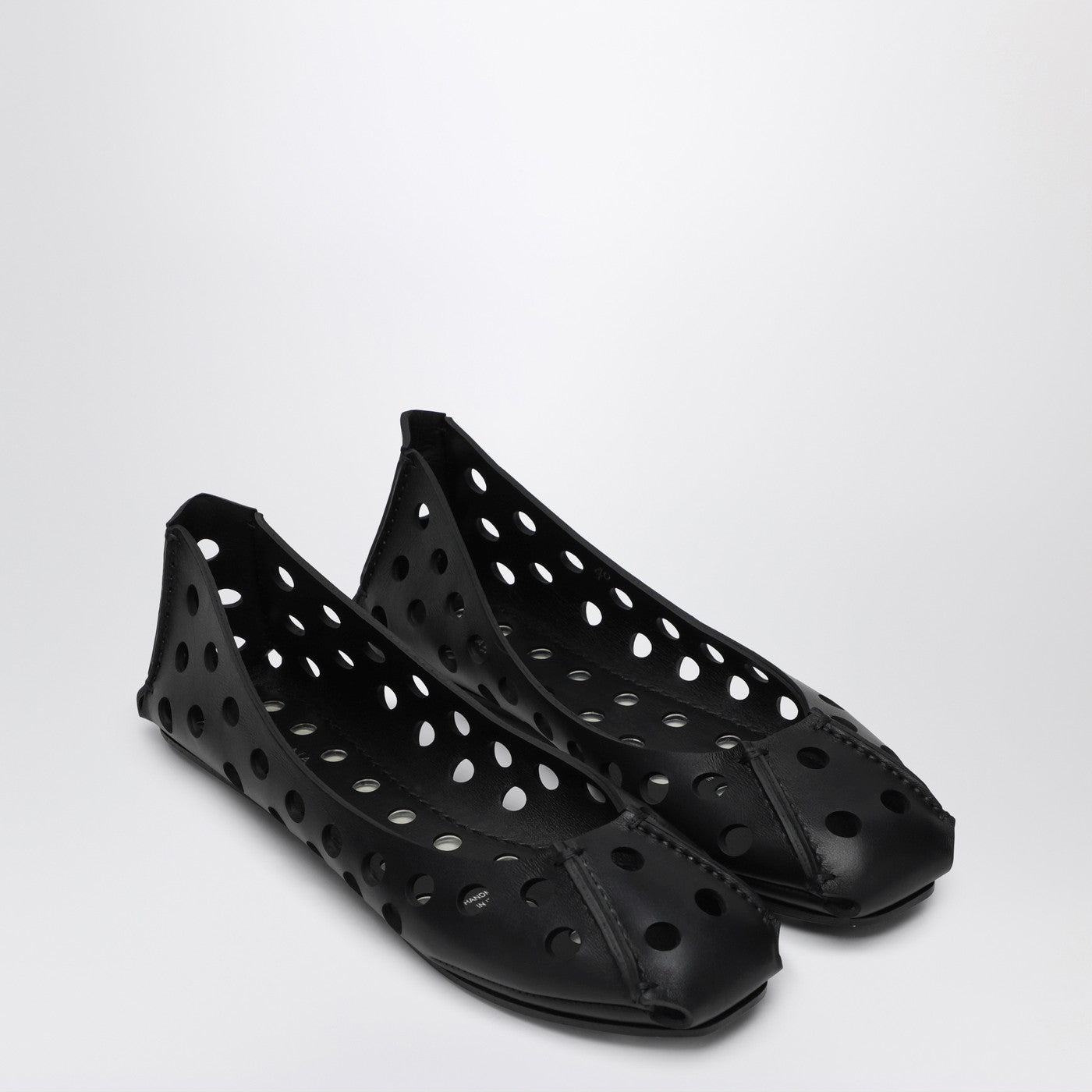 Perfo black perforated ballet flats