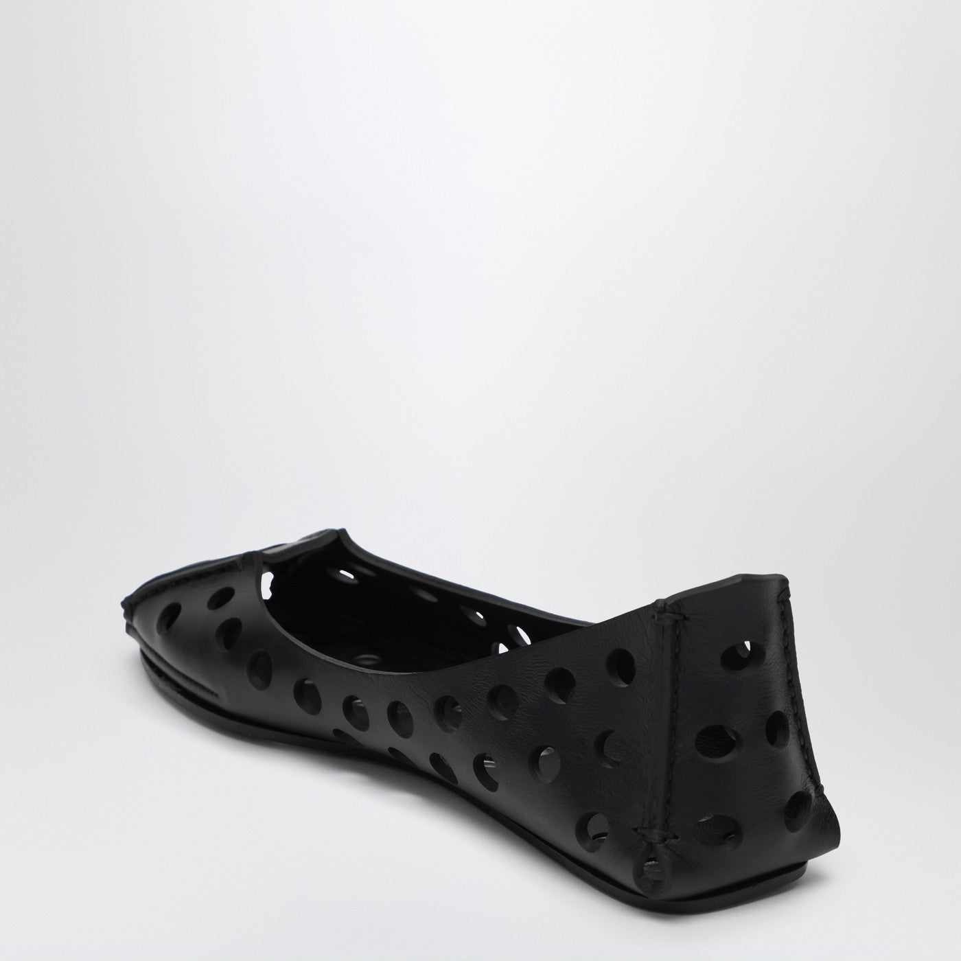 Perfo black perforated ballet flats