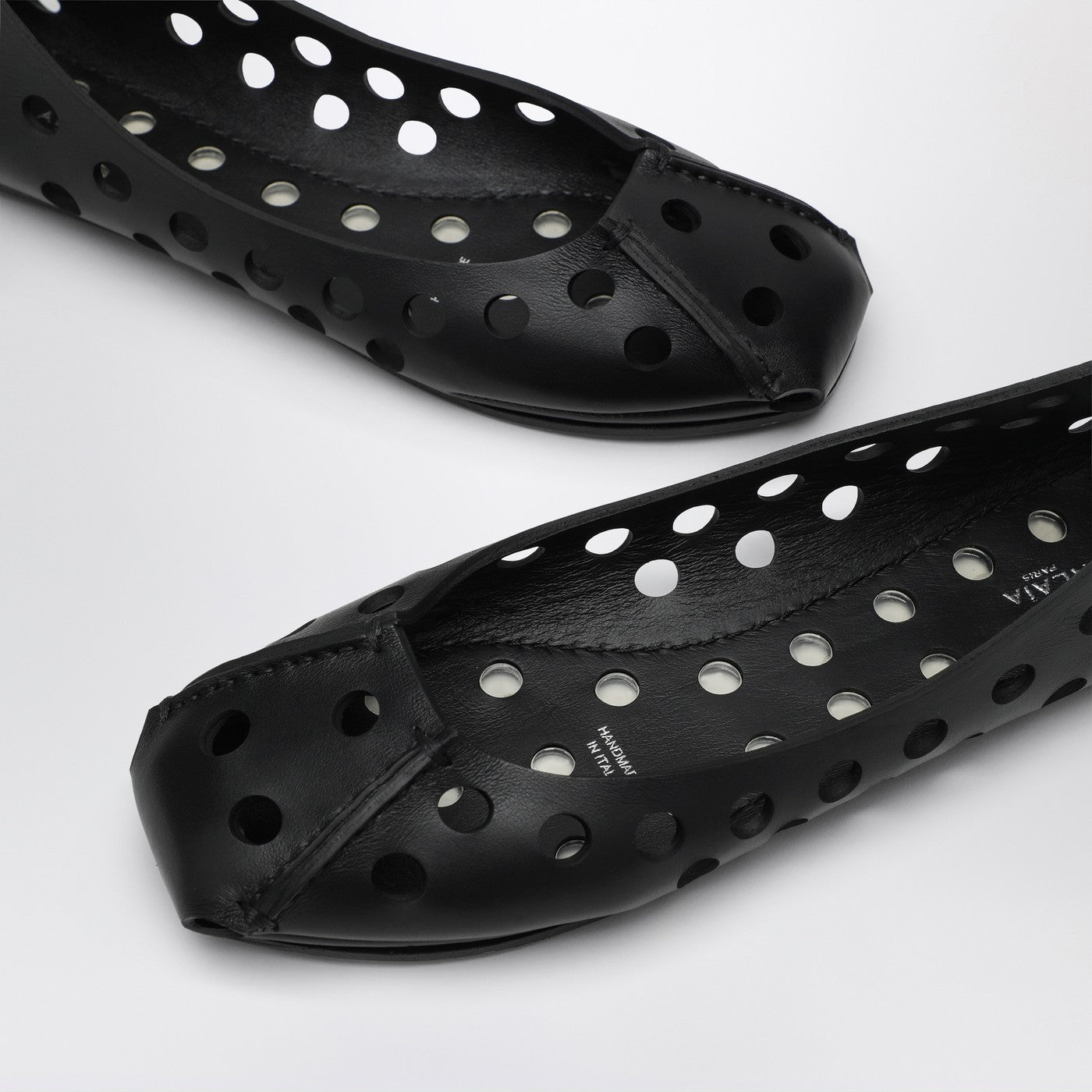 Perfo black perforated ballet flats