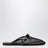 Flat mesh mules with buckle strap in black