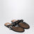 Flat mesh mules with buckle strap in black