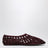 Slippers Vienne perforées en daim couleur cerise