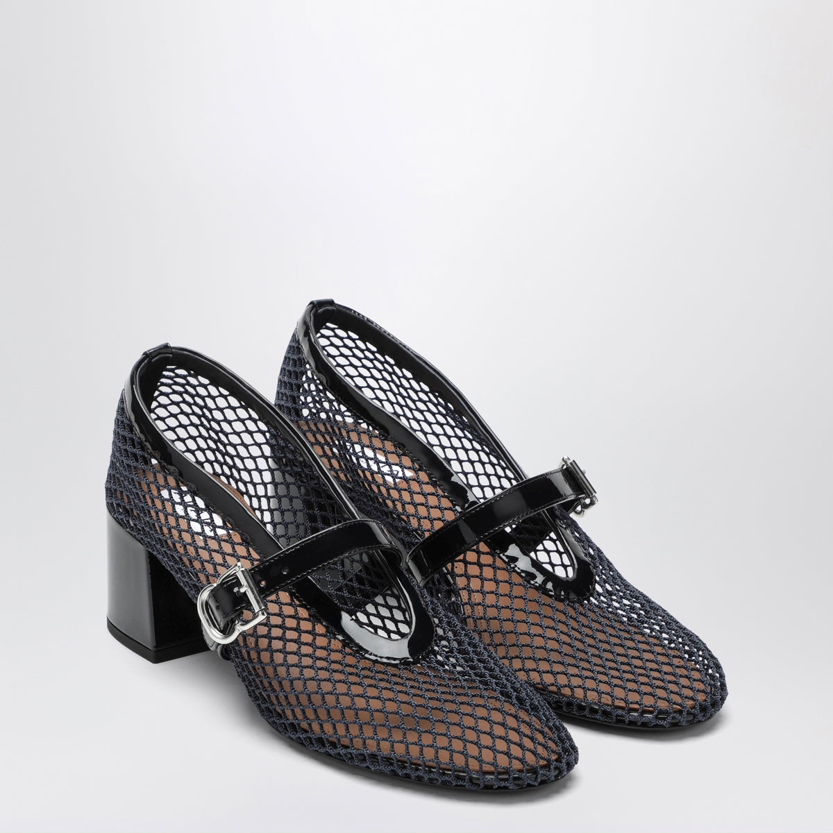 Mary Jane 55 Mitternachtsblau aus Mesh