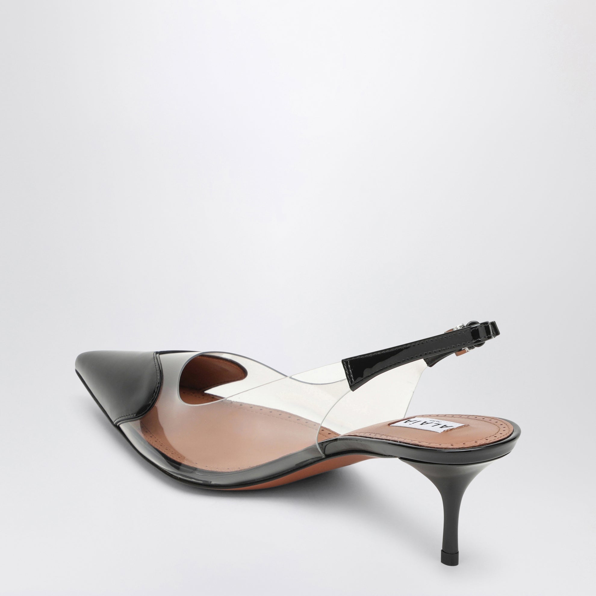 Slingback Le Coeur nera in vernice