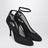 Schwarze Pumps aus transparentem Mesh