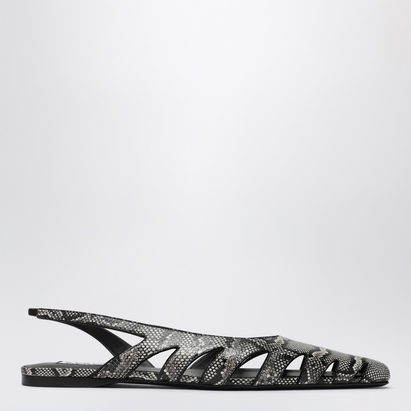Slingback-Ballerinas aus Python-Effekt-Leder