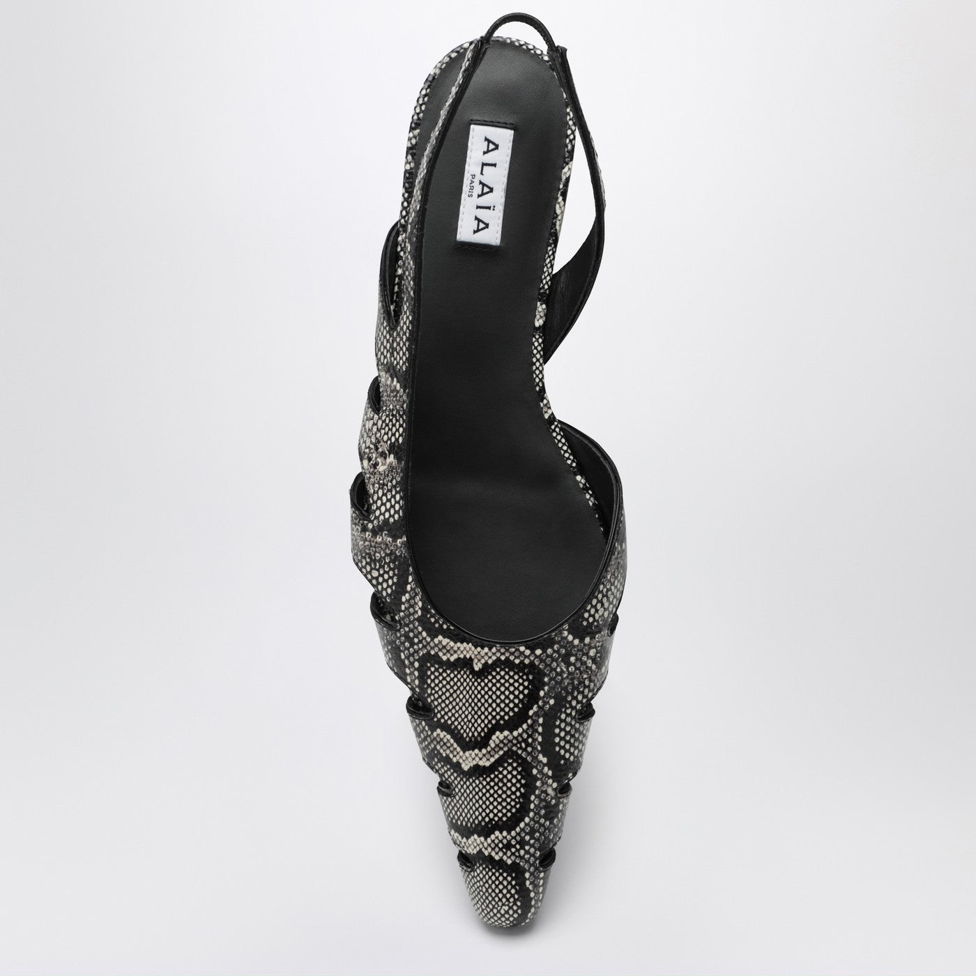 Slingback-Ballerinas aus Python-Effekt-Leder