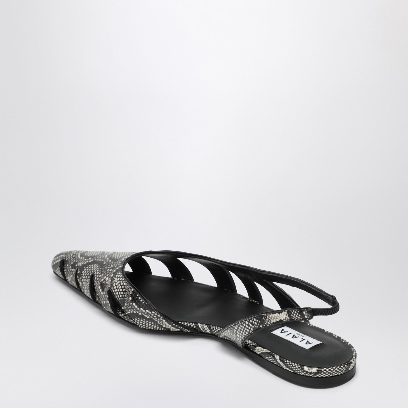 Slingback-Ballerinas aus Python-Effekt-Leder