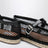 Mesh and patent leather espadrilles in black