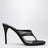 Black mesh flip-flop mules