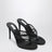 Black mesh flip-flop mules