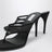Black mesh flip-flop mules