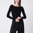 Body con spalle scoperte in maglia a coste nero