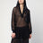 Hooded black bodysuit in fine knit