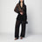 Hooded black bodysuit in fine knit