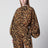 Leopard-print nylon bodysuit shirt