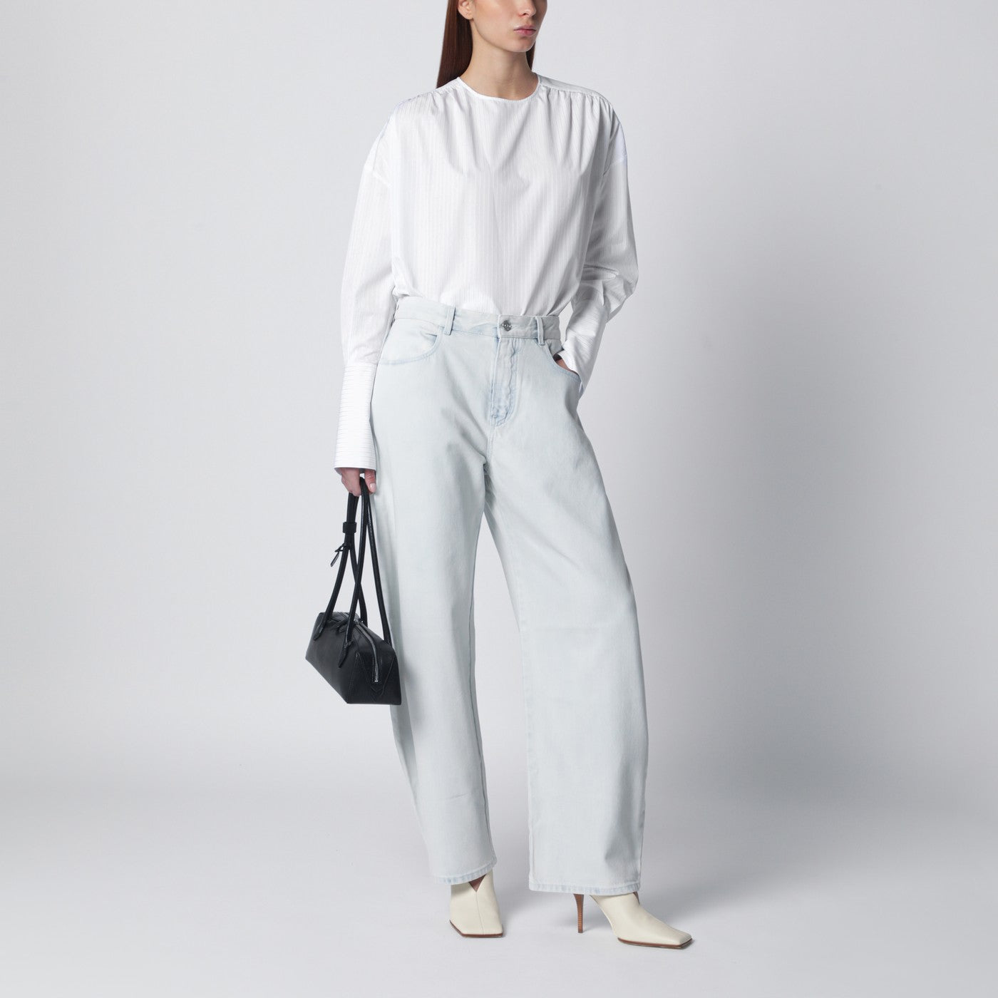 Blouse en popeline avec volants