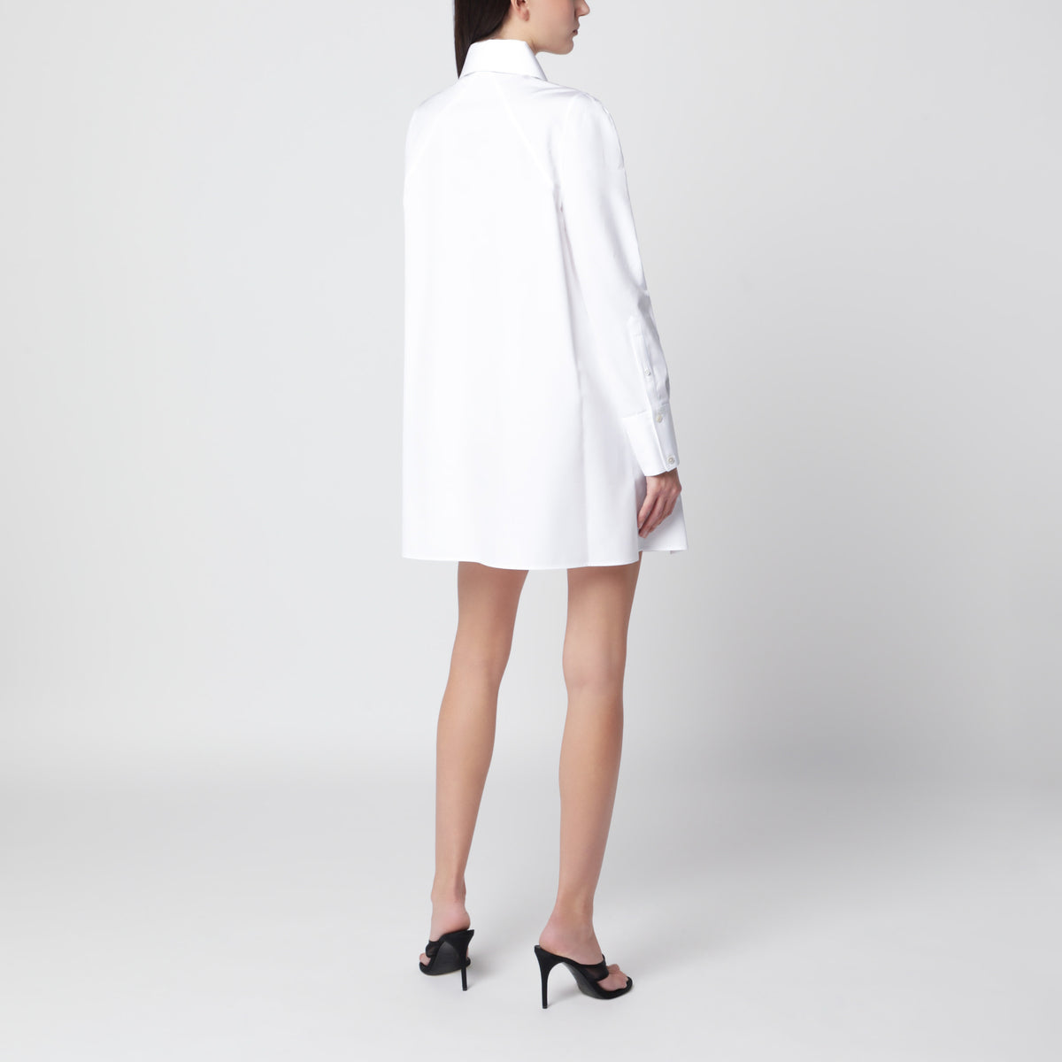 robe-chemise en popeline de coton blanc