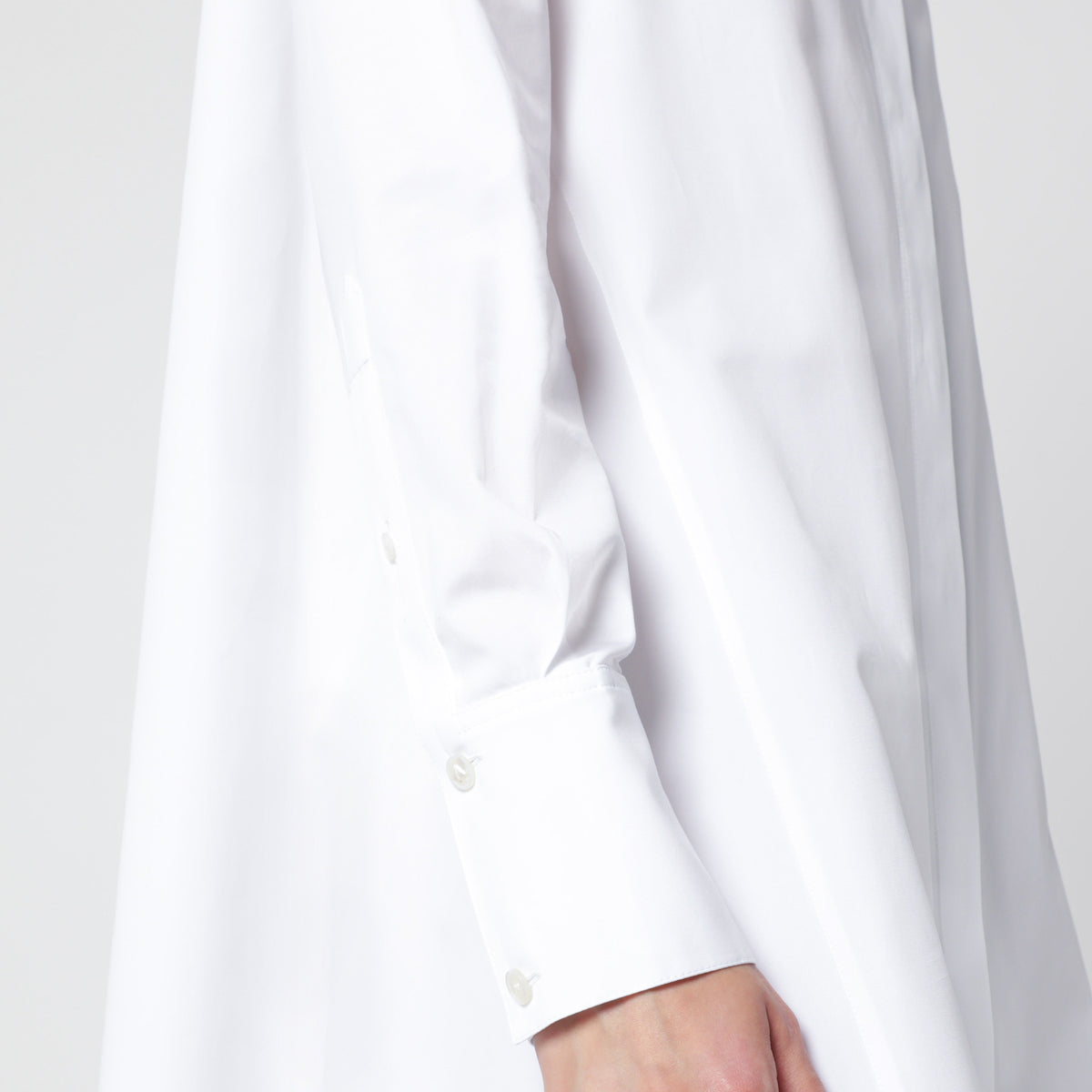 robe-chemise en popeline de coton blanc