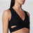 Top incrociato nero in misto cotone