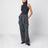 Grey blue ribbed top in wool blend