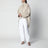 Cappotto asimmetrico in cashmere beige