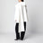 Cream wool coat with scarf