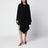 Black asymmetric wool coat