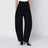 Black rounded-leg trousers